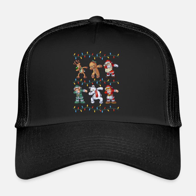 Dabbing Santa Reindeer Elf Bear Gingerbread Gifts Trucker Cap