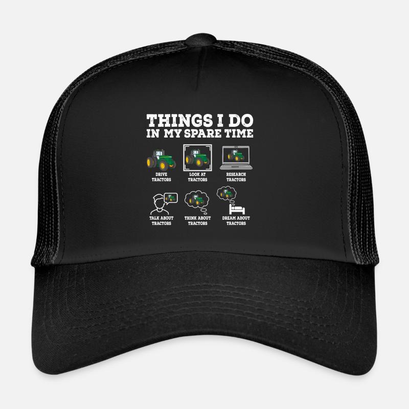 Tractor funny saying gift idea - Trucker Cap - black/black