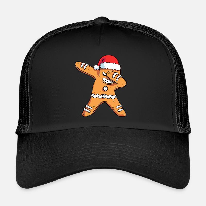 Dabbing Gingerbread Santa Christmas Trucker Cap