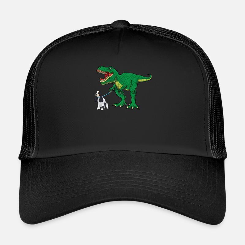 Mignon T Rex Dinosaur Dog Walking Cocker Spaniel Garçon Casquette trucker 