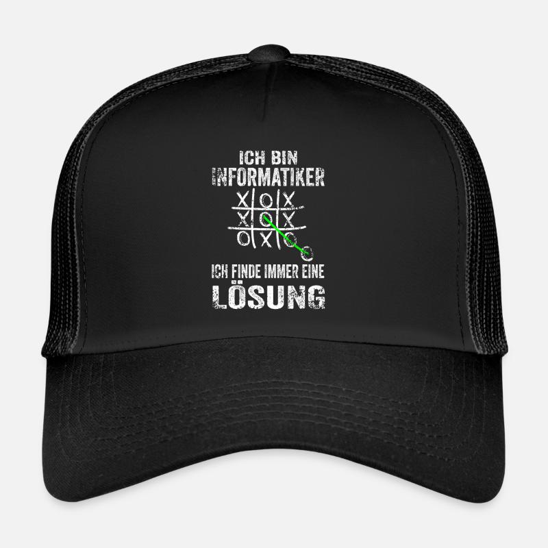 Informatiker Softwareentwickler Informatik Lustige - Trucker Cap - Schwarz/Schwarz