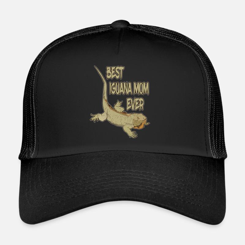 Best Iguana Mom Ever Lizard Terrarium Gift - Trucker Cap - black/black