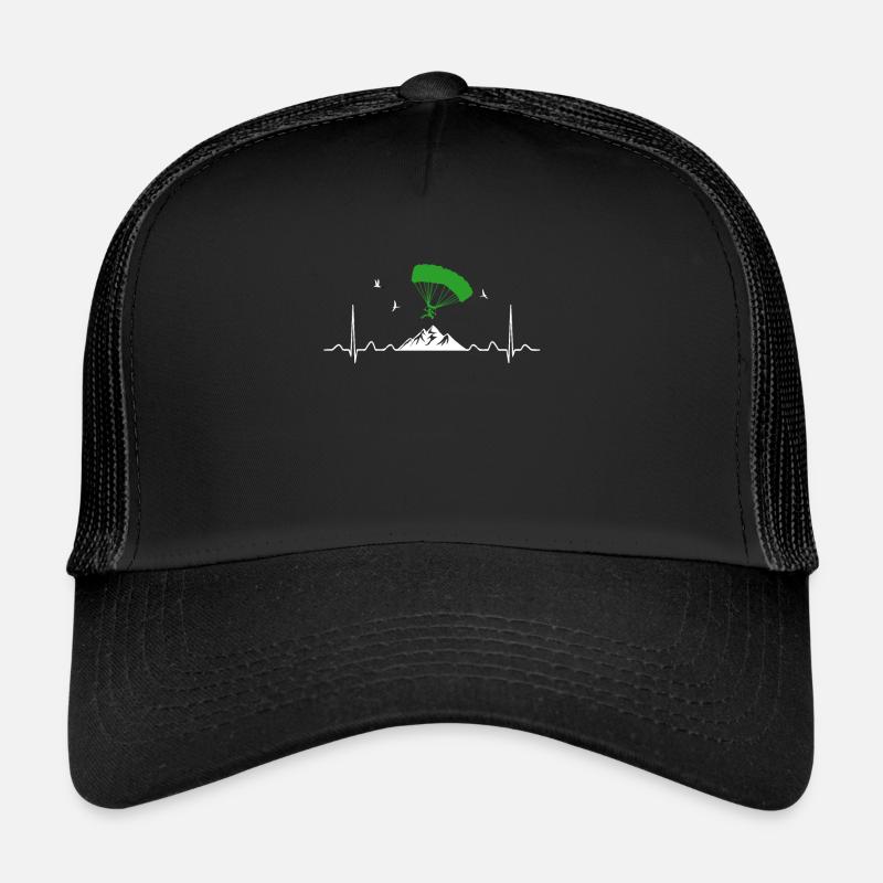 Parachutist Heartbeat Paragliding Trucker Cap