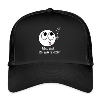 Meme Sprüche Musik Gesicht Notenschlüssel Geschenk - Trucker Cap - Schwarz/Schwarz - Vorne