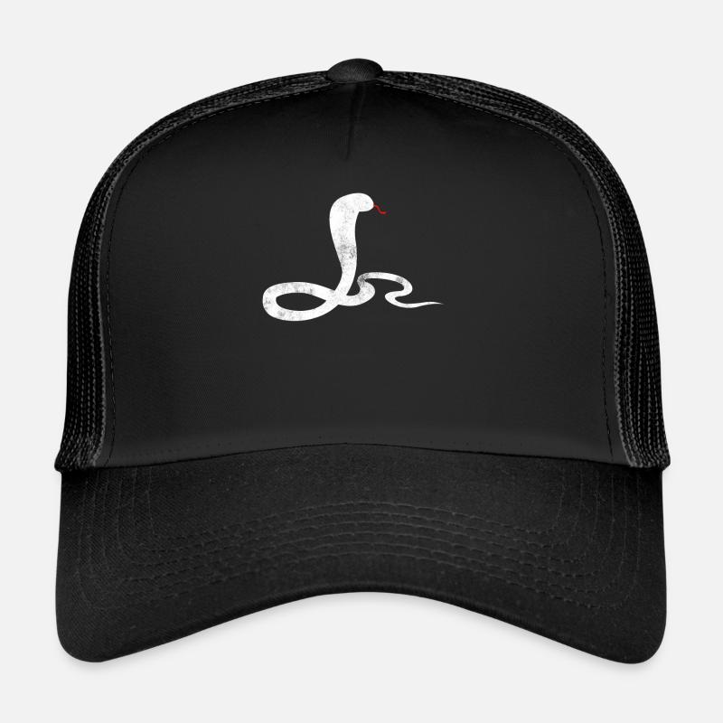 Schlange Rote Zunge - Trucker Cap - Schwarz/Schwarz