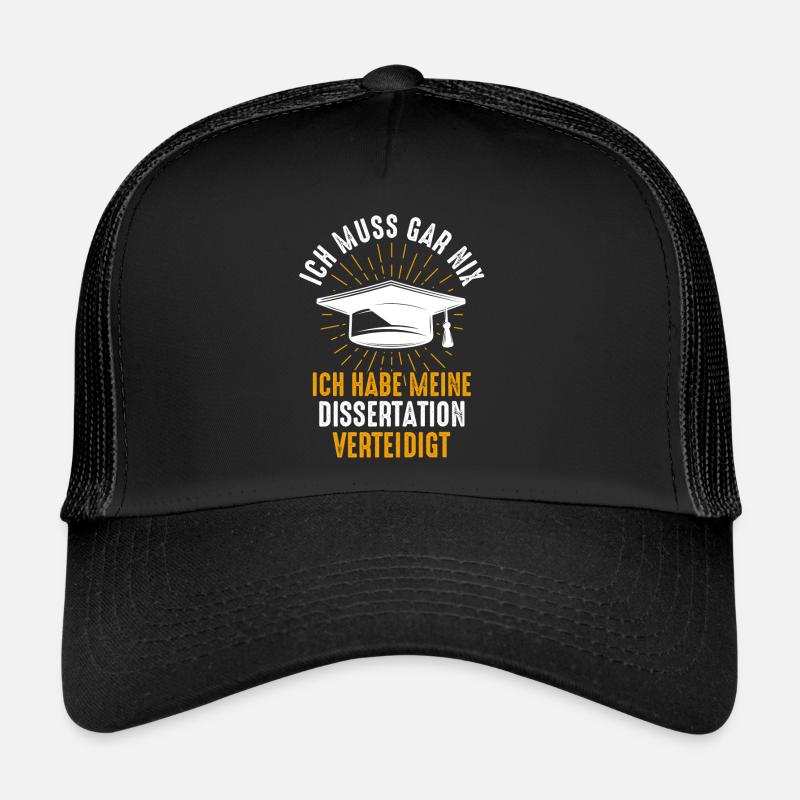 Doktortitel Doktor Doktorarbeit Geschenk - Trucker Cap - Schwarz/Schwarz