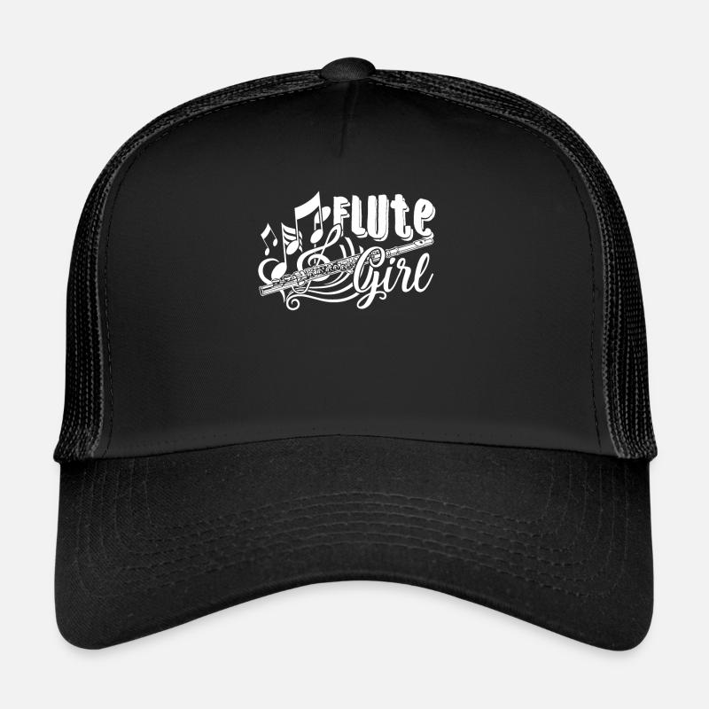 Fille mignonne de flûte - Casquette trucker  - noir/noir