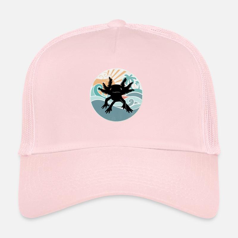 Axolotl Retro Beach Design Funny Trucker Cap