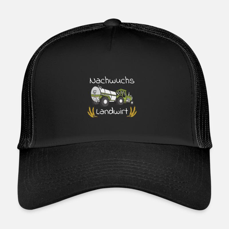 Kinder Traktor T-Shirt Jungen Mädchen Geburtstag - Trucker Cap - Schwarz/Schwarz