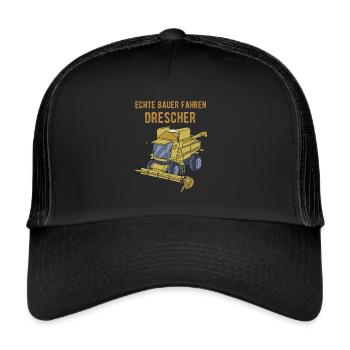 Mähdrescher tolle Geschenkidee für Drescher Fahrer - Trucker Cap - Schwarz/Schwarz - Vorne