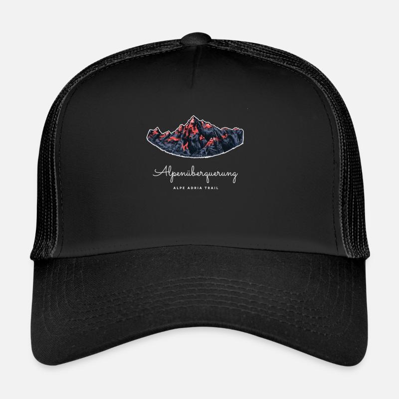 Alpenüberquerung Alpe Adria Trail - Trucker Cap - Schwarz/Schwarz