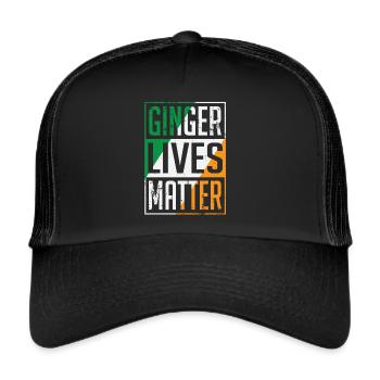 Ginger Lives Matter Irish Flag St Patricks Day - Trucker Cap - black/black - Front