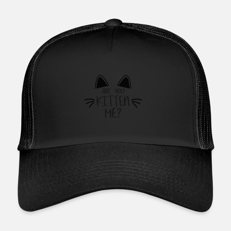 Bist du ein Kätzchen für mich? - Trucker Cap - Schwarz/Schwarz