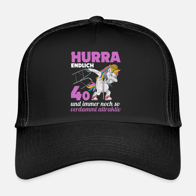 40. Geburtstag 40 Jahre Einhorn mit Rollator Stock Trucker Cap