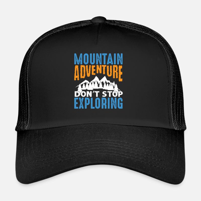 Mountain Adventure don’t stop exploring ! Action - Casquette trucker  - noir/noir