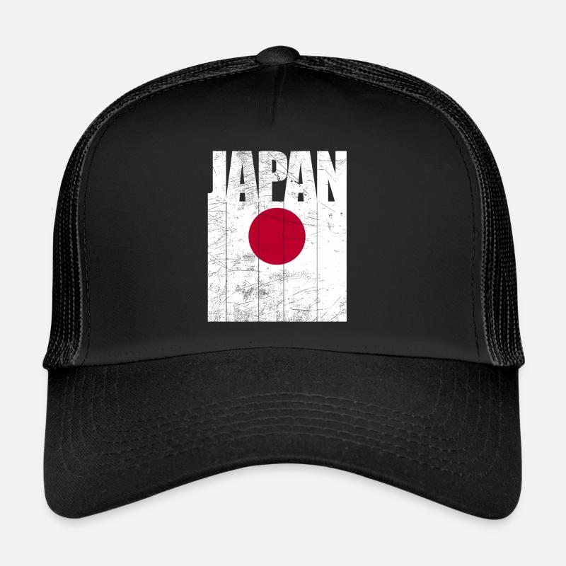 Japan Flagge - Trucker Cap - Schwarz/Schwarz