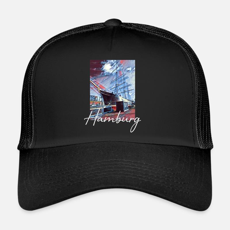 Hamburg great design Rickmer Rickmers - Trucker Cap - black/black