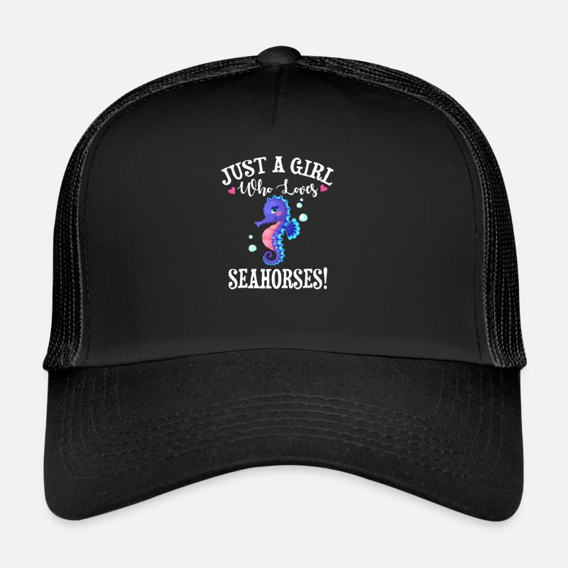 Seepferdchen - Trucker Cap - Schwarz/Schwarz