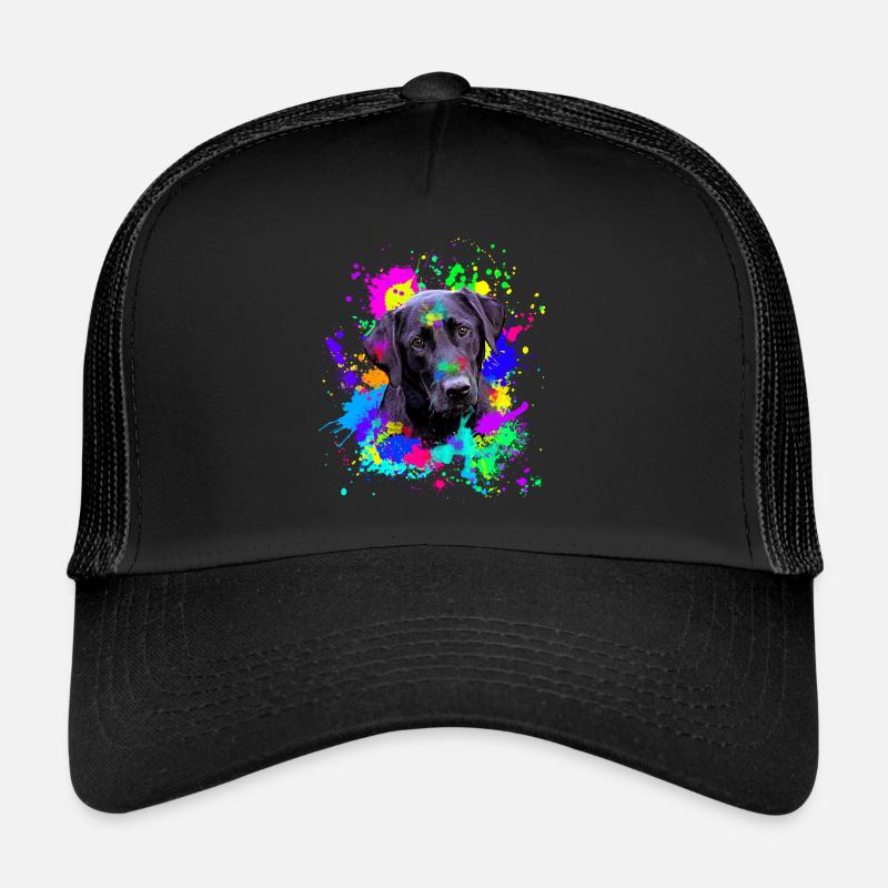 Cute Black Labrador Dog - Trucker Cap - black/black
