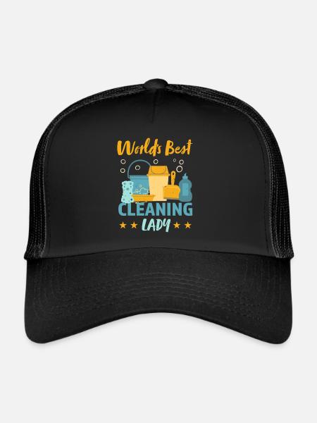 Meilleur cadeau de ménage pour femme de ménage - Casquette trucker  - noir/noir - Devant
