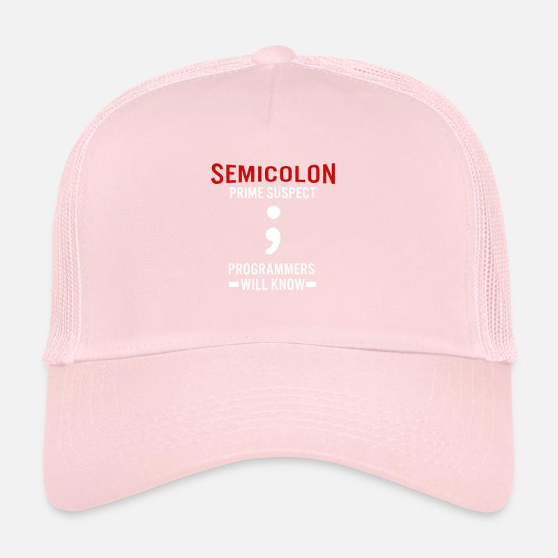 Coder Coding Semicolon Programmer Geek Trucker Cap