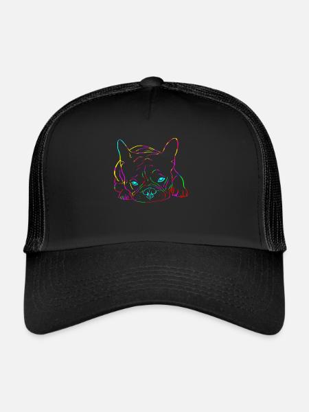 Couleurs de bouledogue français - Casquette trucker  - noir/noir - Devant