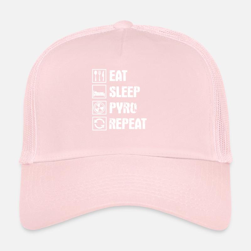 Eat Sleep Pyro Repeat Fireworks Nouvel An Casquette trucker 