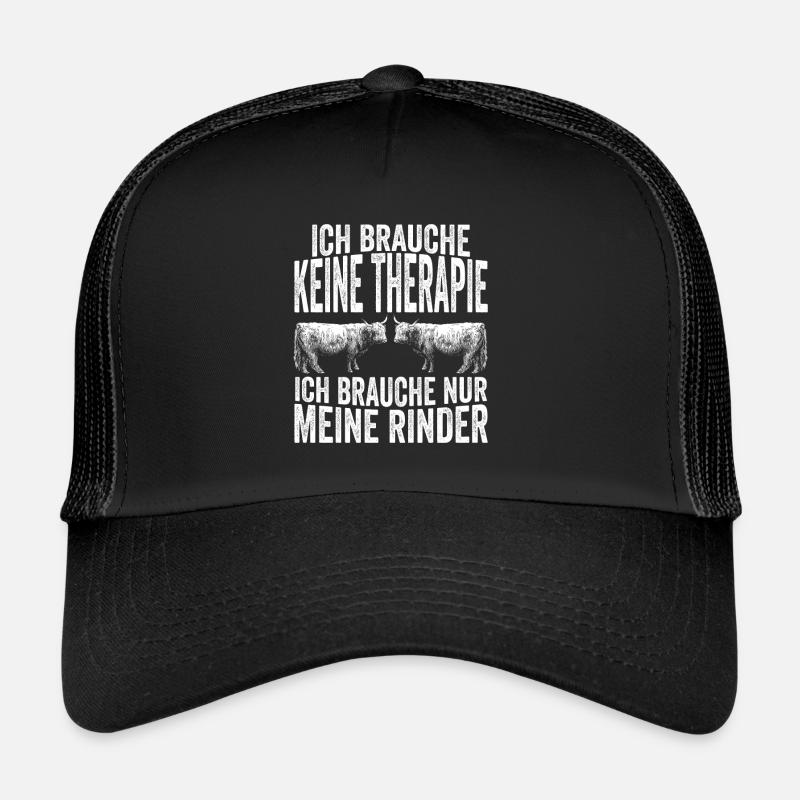 Rind Flüsterer Schottisches Hochlandrind Lustige S - Trucker Cap - Schwarz/Schwarz