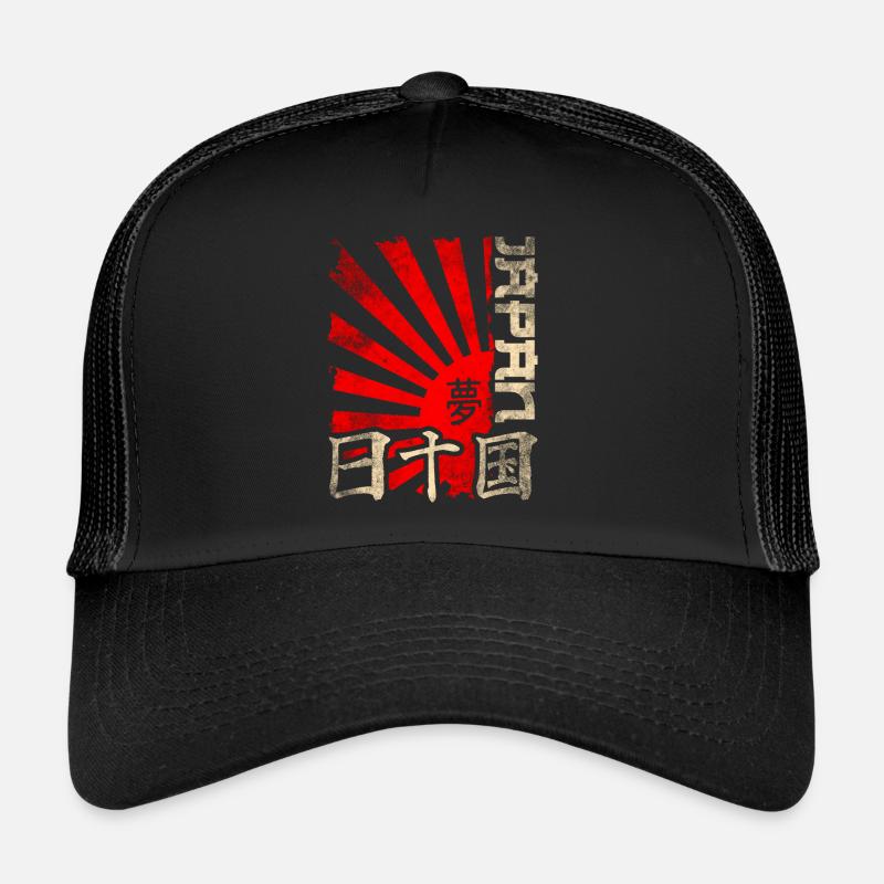 Japon Drapeau Soleil Caractères japonais Casquette trucker 