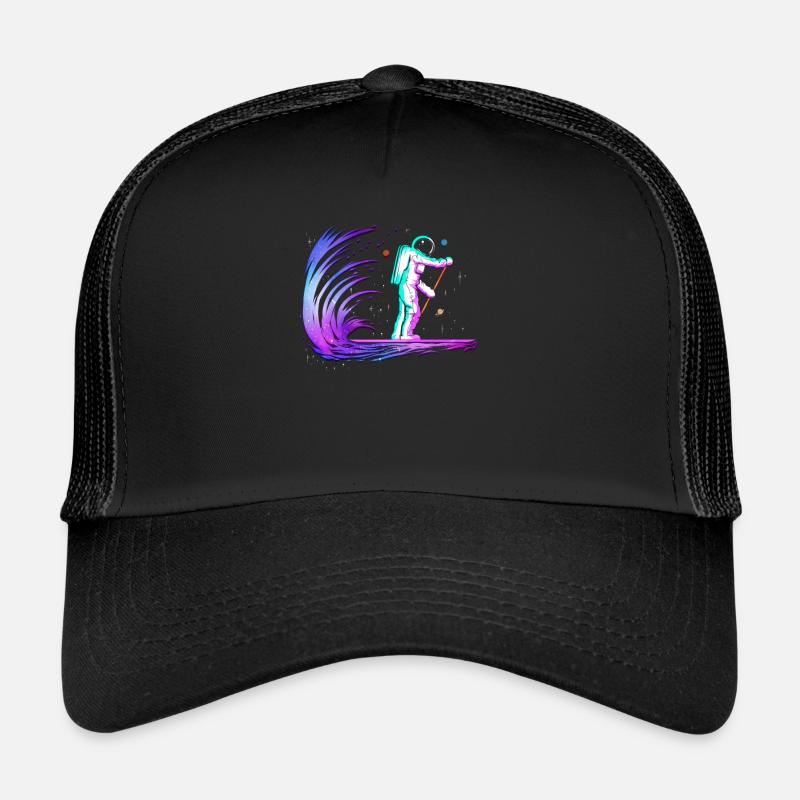 Stand Up Paddle Astronaut Space - SUP Design - Trucker Cap - black/black