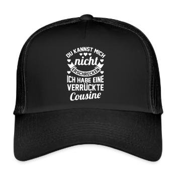 Cousine Cousinen Große Cousine Geschenk - Trucker Cap - Schwarz/Schwarz - Vorne