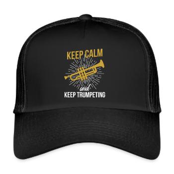 Trompete Trompeten Trompeter Ruhe - Trucker Cap - Schwarz/Schwarz - Vorne