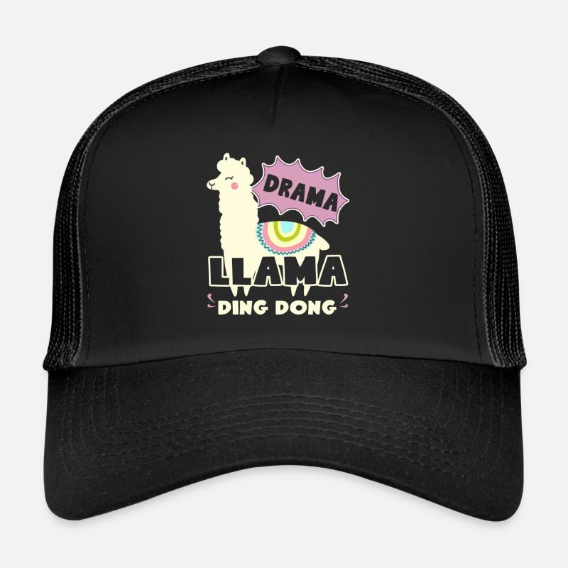 Lama Drama Lama Ding Dong - Trucker Cap - Schwarz/Schwarz