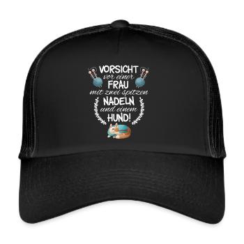 Perfekter Wolle Spruch für Mütter Geschenk - Trucker Cap - Schwarz/Schwarz - Vorne