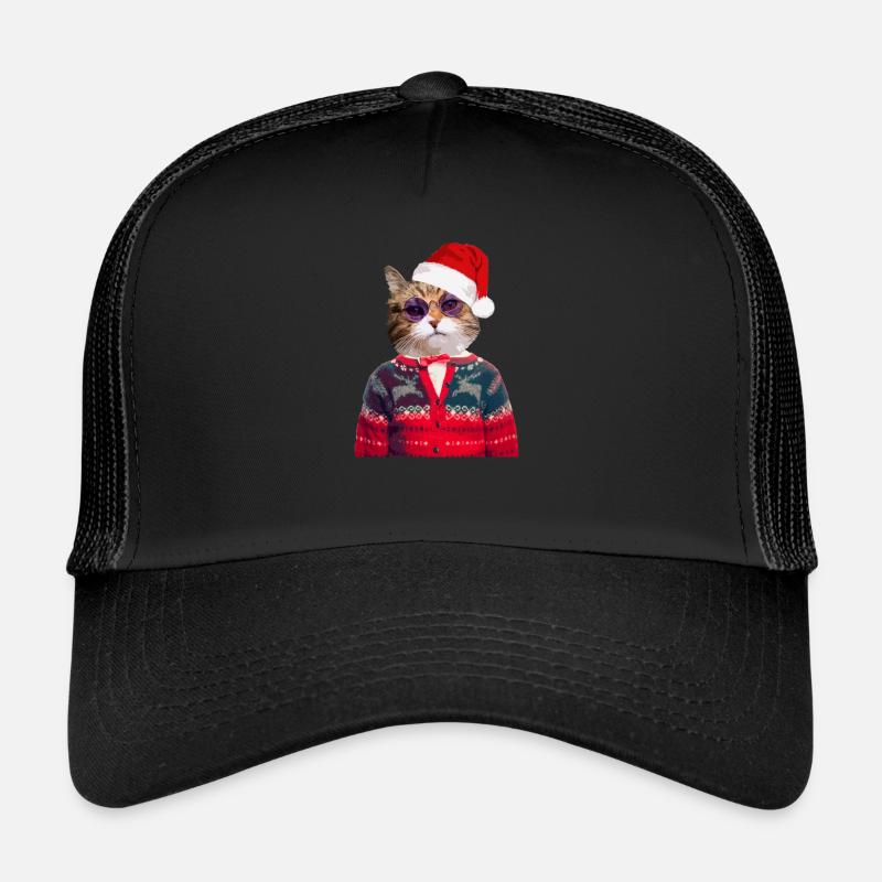 Katze im hässlichen Weihnachtspullover Trucker Cap