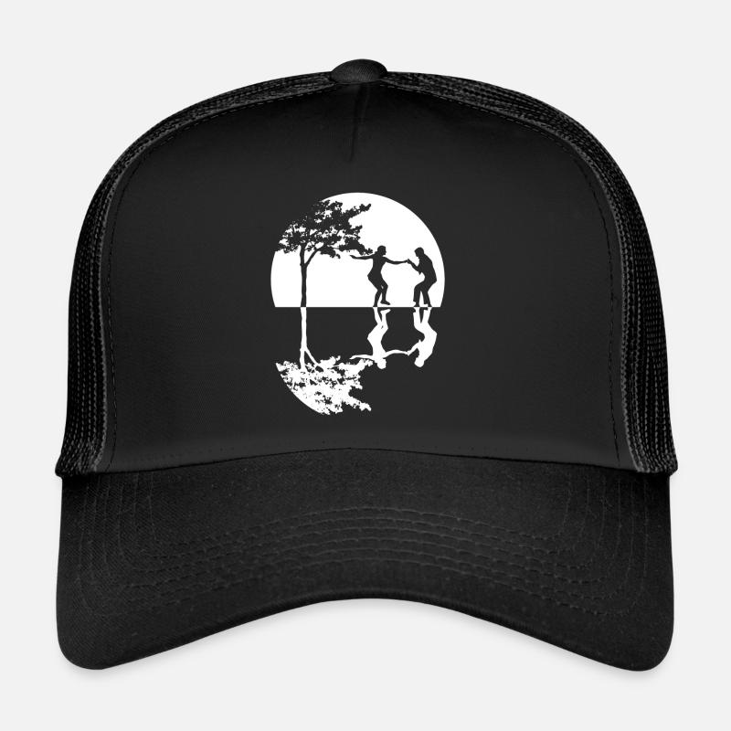 Boogie Woogie Tanz -Mond Spiegelung - Trucker Cap - Schwarz/Schwarz