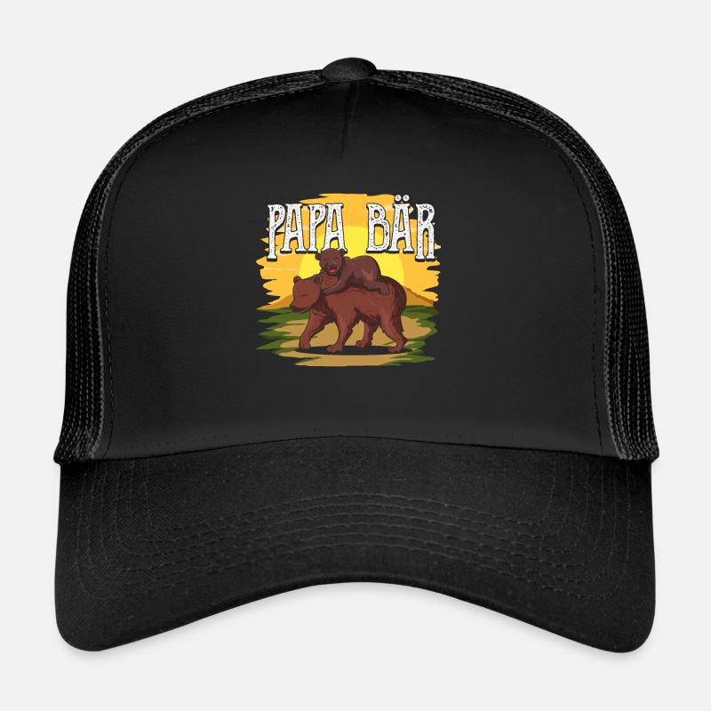 Papa Bär - Trucker Cap - Schwarz/Schwarz