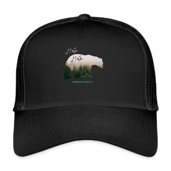 Naturschutz Umweltschutz Klimaschutz Geschenk - Trucker Cap - Schwarz/Schwarz - Vorne
