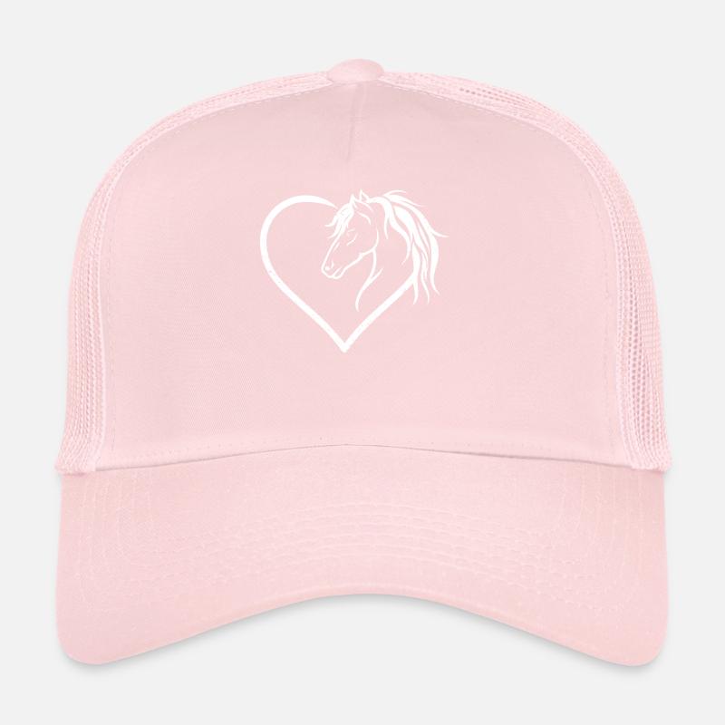 Cheval cavalier équestre en forme de coeur Casquette trucker 