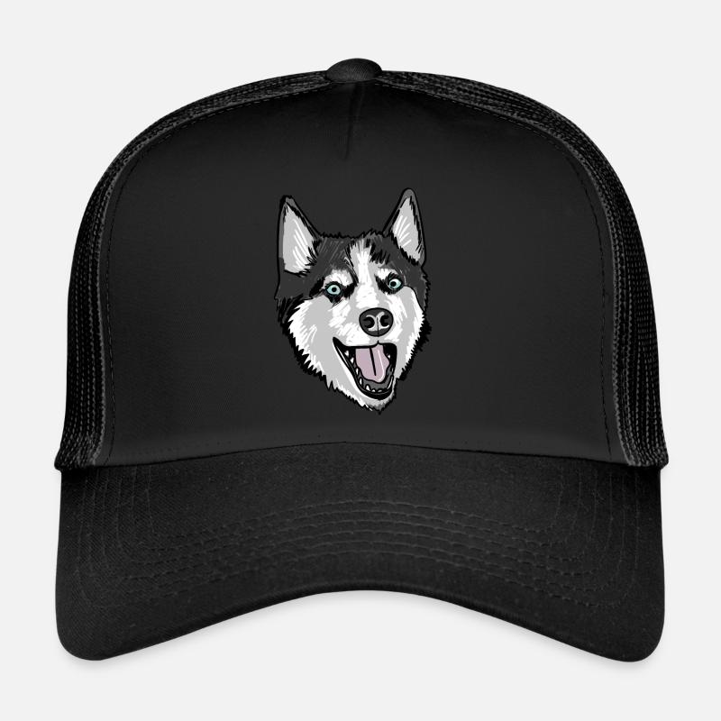 Husky drôle - Casquette trucker  - noir/noir