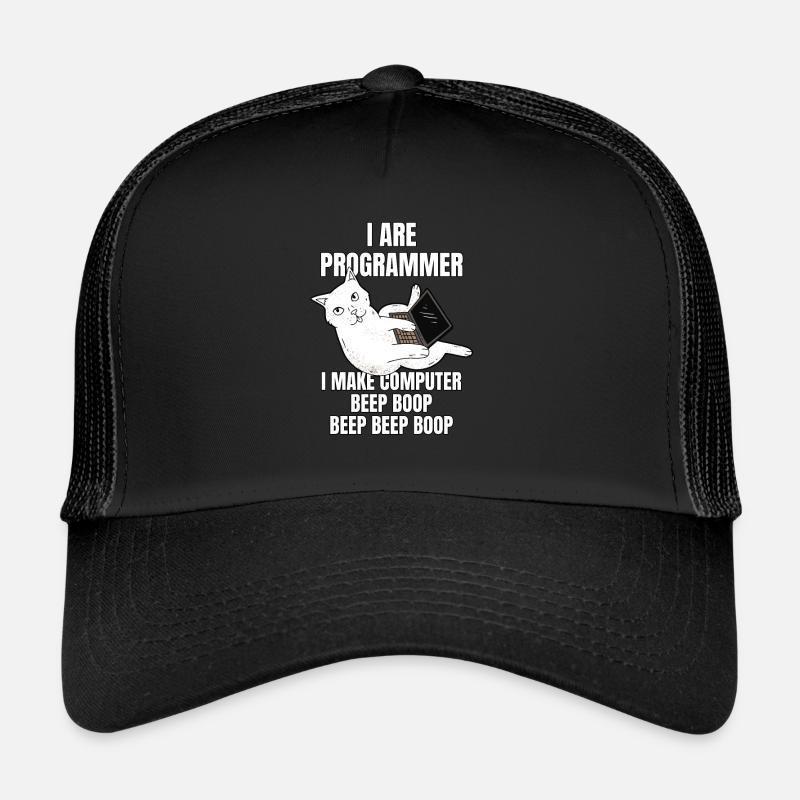 I Are Programmer Computer Cat Beep Boop I Funny IT Trucker Cap