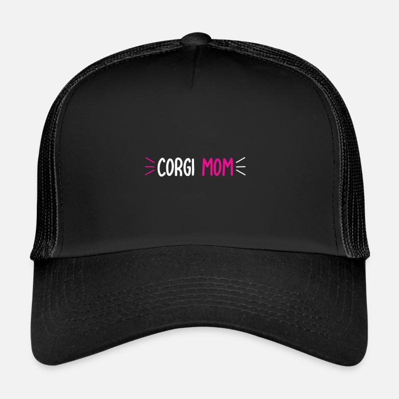 CORGI MOM, Geschenk für Mutter, Geschenk für Frauen, Mutter Chr - Trucker Cap - Schwarz/Schwarz