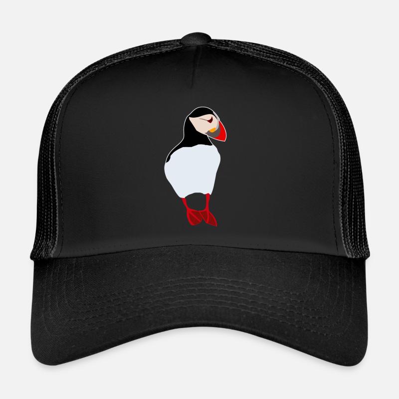 Puffin - Papageientaucher - Trucker Cap - Schwarz/Schwarz