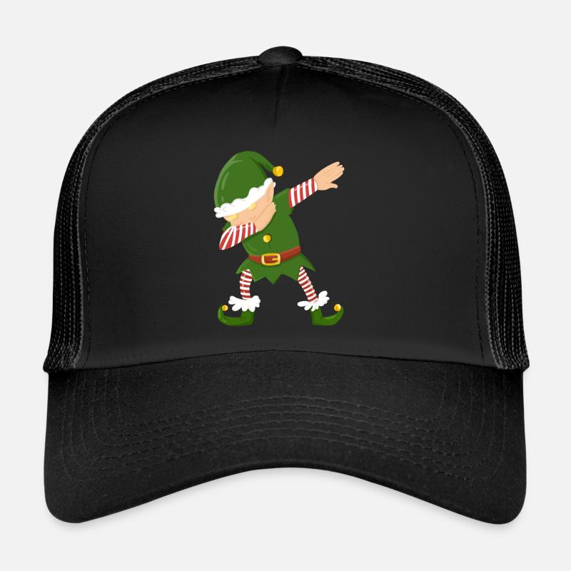 Elf dab dabbing Christmas funny trend gift Trucker Cap