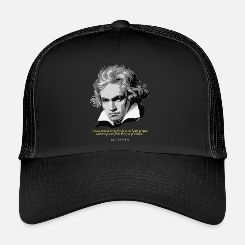 Beethoven Citation - Casquette trucker  - noir/noir