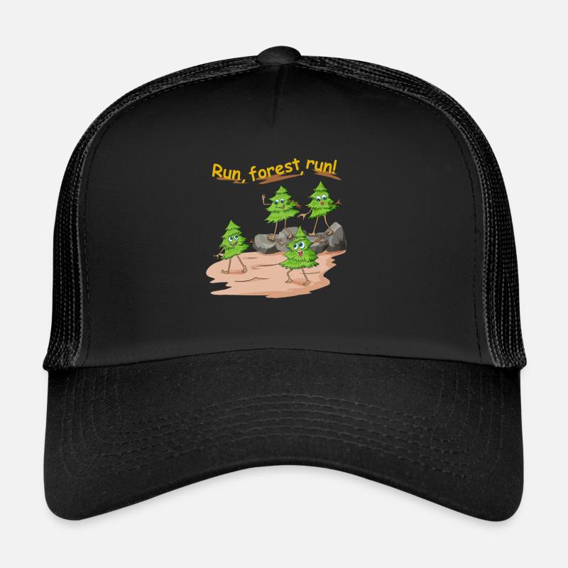 Tannenbaum run forest run im Wald als Jogger Trucker Cap