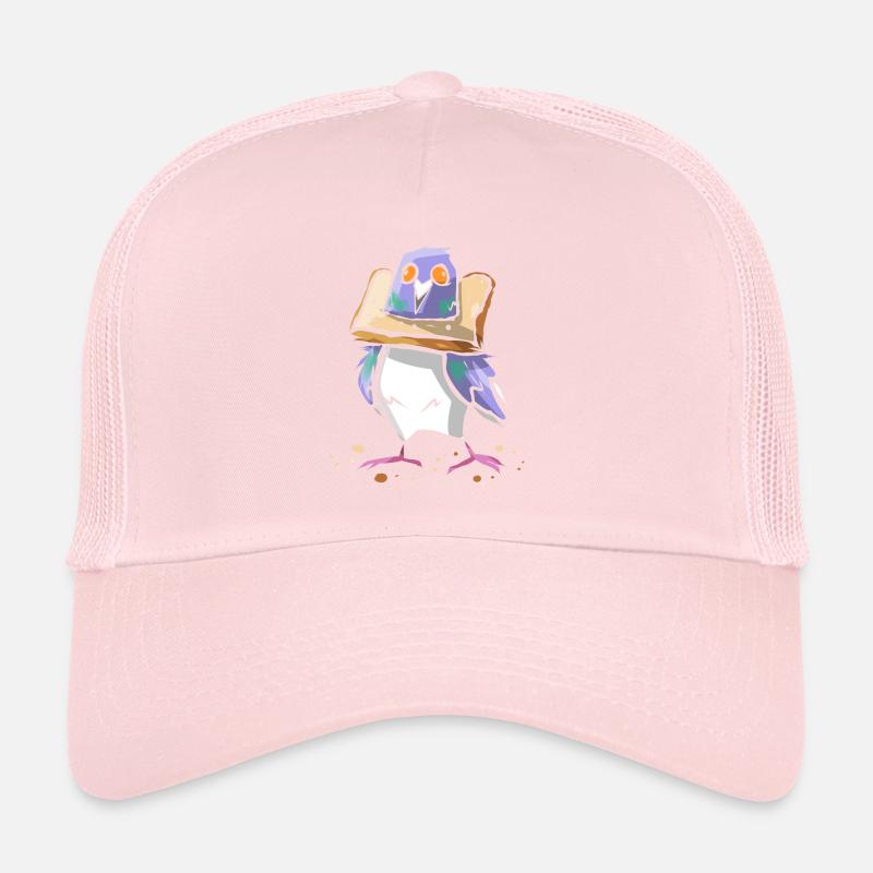 Funny dove with bread - doves whisperer bird Trucker Cap
