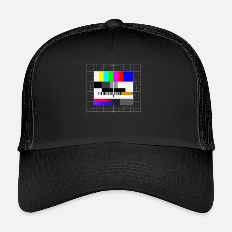 Retro Testbild - Trucker Cap - Schwarz/Schwarz