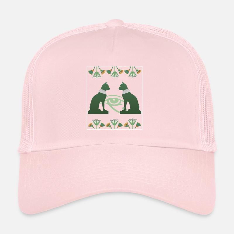 Cat Goddess Bastet and Horus Eye, Art Egypt Trucker Cap