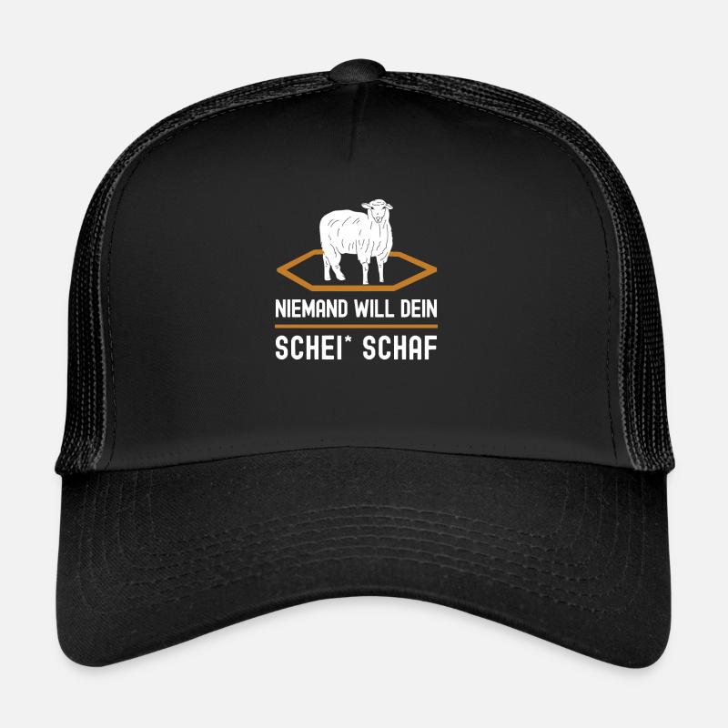 Siedler Schaf Brettspiel Freunde Geschenk - Trucker Cap - Schwarz/Schwarz